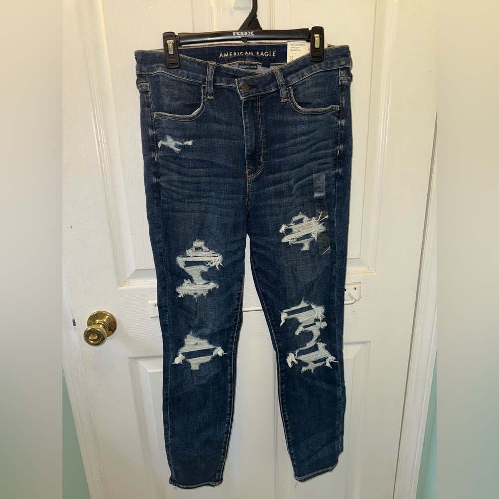 American Eagle Outfitters Blue Skinny Jeans Distressed